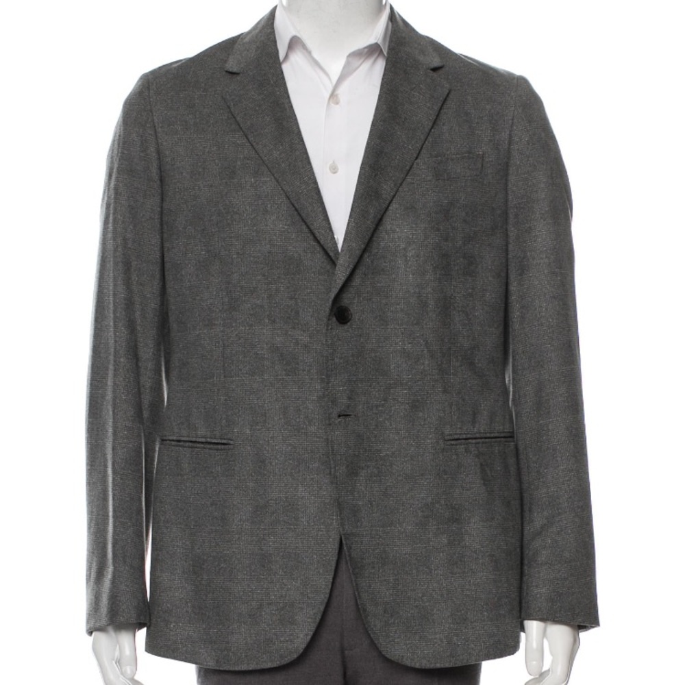 Armani Wool Windowpane Two Button Blazer - image 1